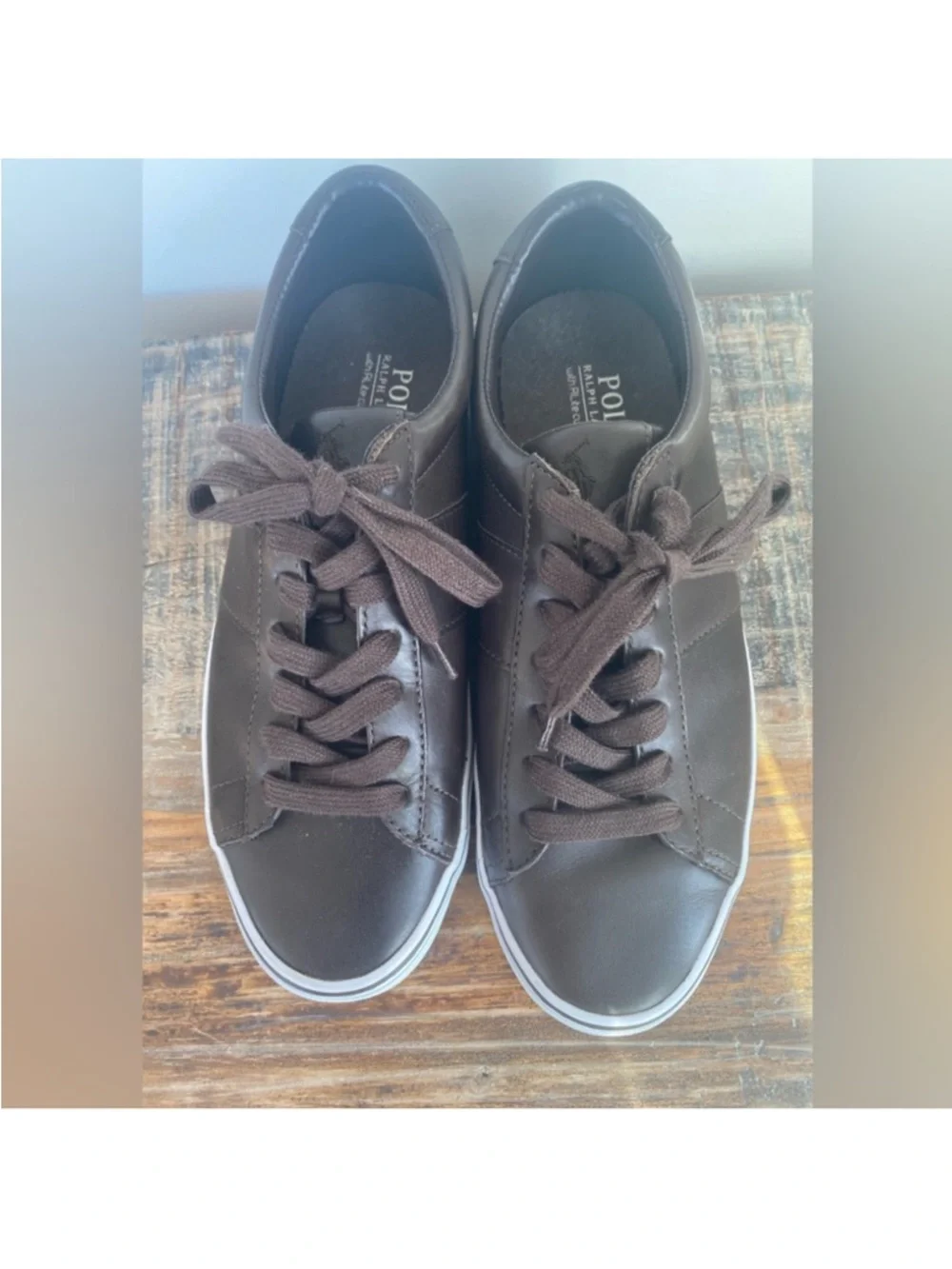 Polo Ralph Lauren Brown Leather Sayer Sneaker